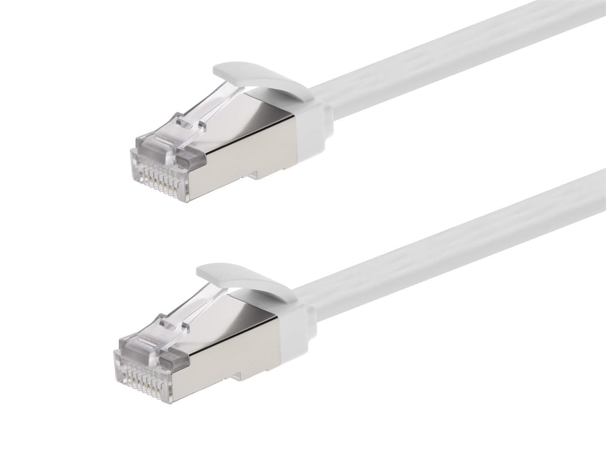 Cat6A Ethernet Patch Cable 1ft Slim Flat U FTP 30AWG Booted High Speed Cord
