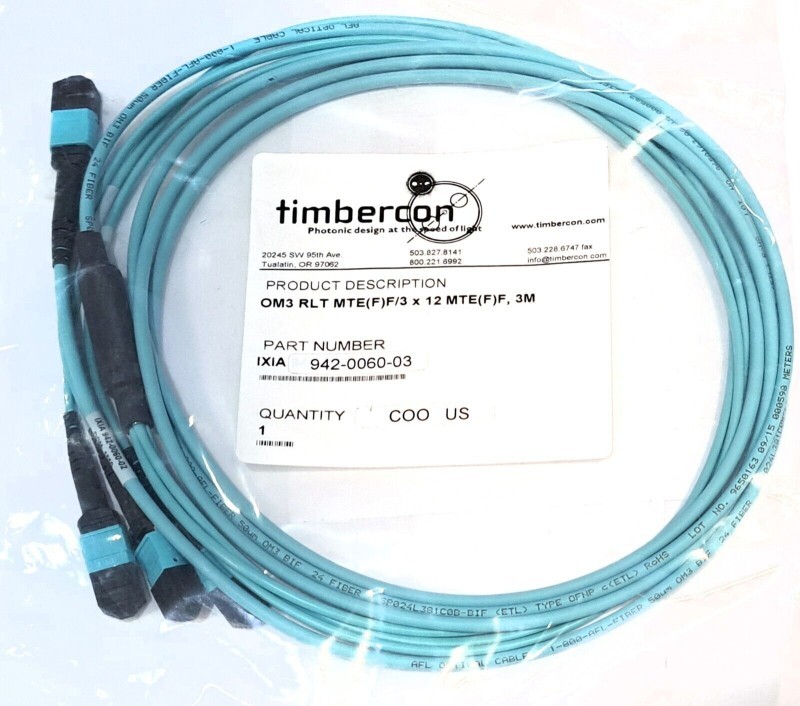 OM3 RLT MTE(F)F/3 x 12 MTE(F)F, 3M Fiber Optic Fan Out Patch Cord 3 Meters