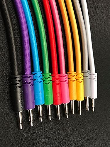 5 PCS 12 Inch 30cm Black Bucatini Braided Patch Cables Modular Supply