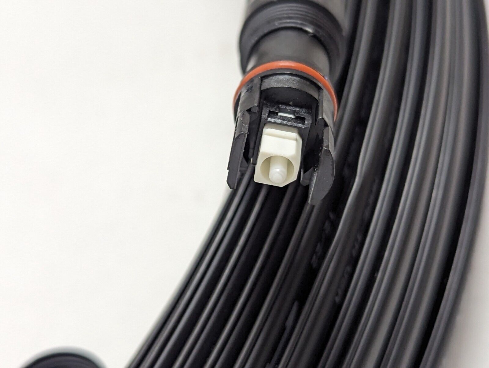 300FT Fiber Optic Flat Drop Cable Hardened SC/APC to Open End, H-Connector SMF 1