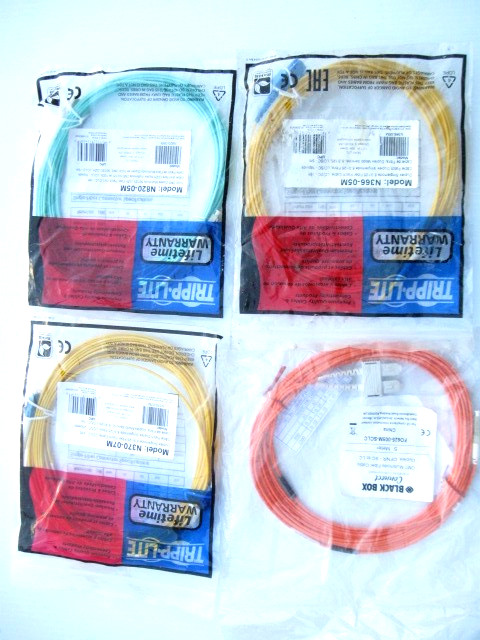 LOT of 4 new fiber patch cables, nip