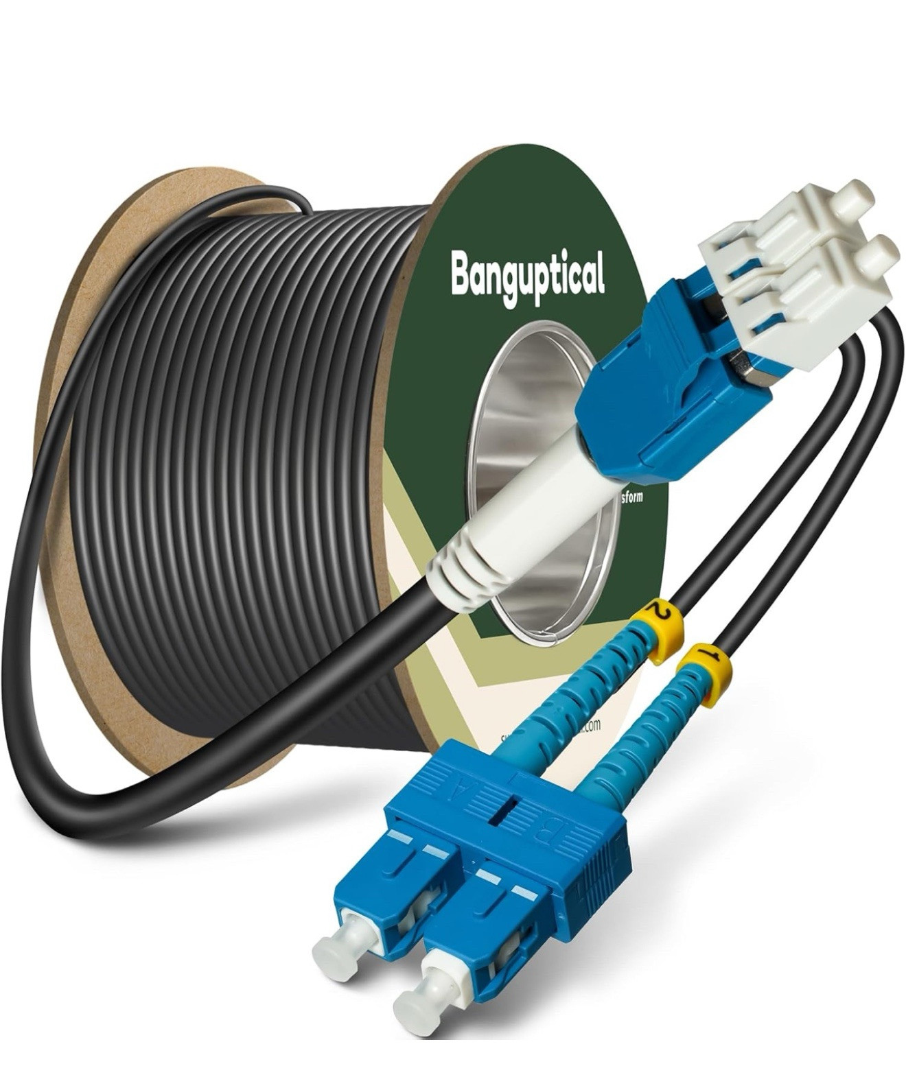 OD-5.0mm Outdoor 330ft (100m) Armored OS2 LC to SC Single Mode Fiber Cable NEW