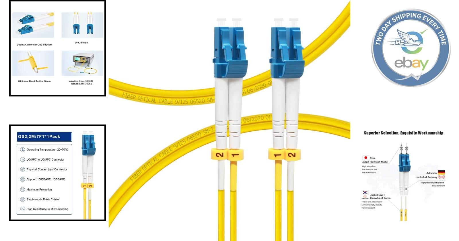Flexible 2M LC to LC Fiber Cable with Min Bend Radius – Ideal for Data Centers