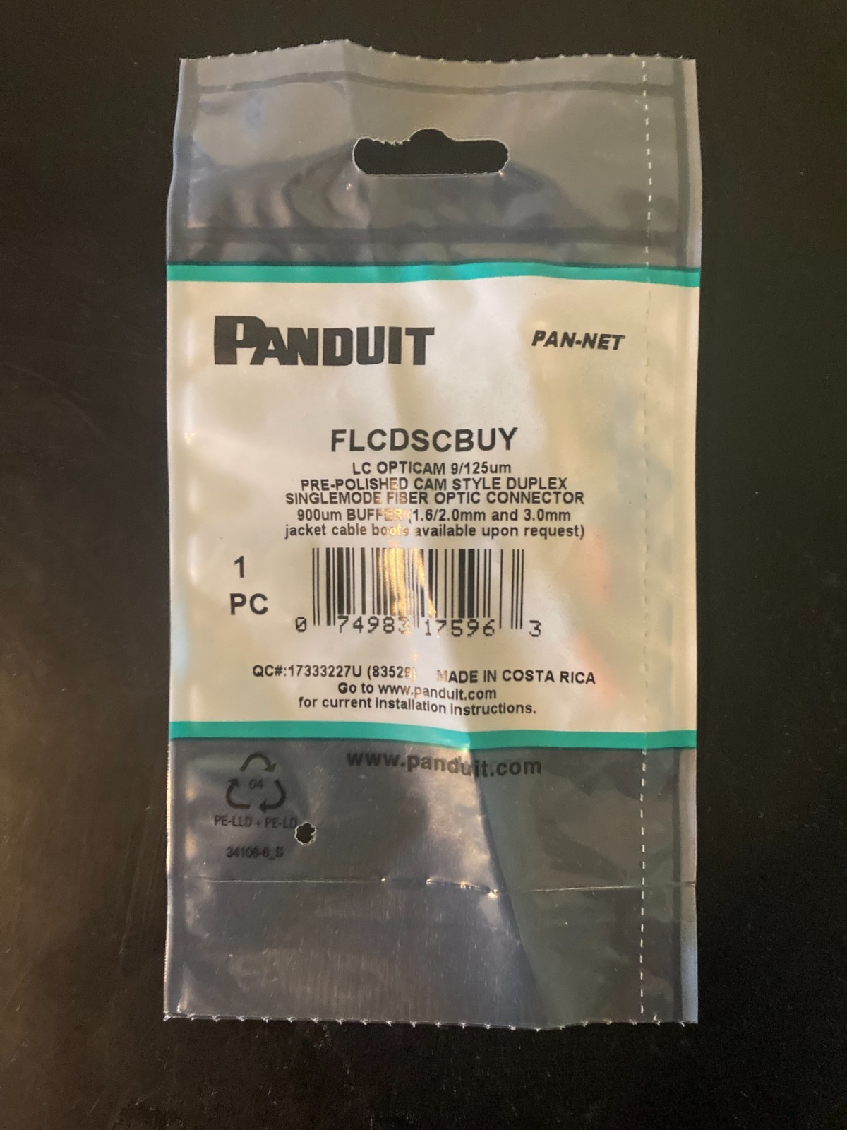 New Panduit FLCDSCBUY Opticam LC Duplex OS1/OS2 Singlemode Fiber Connector