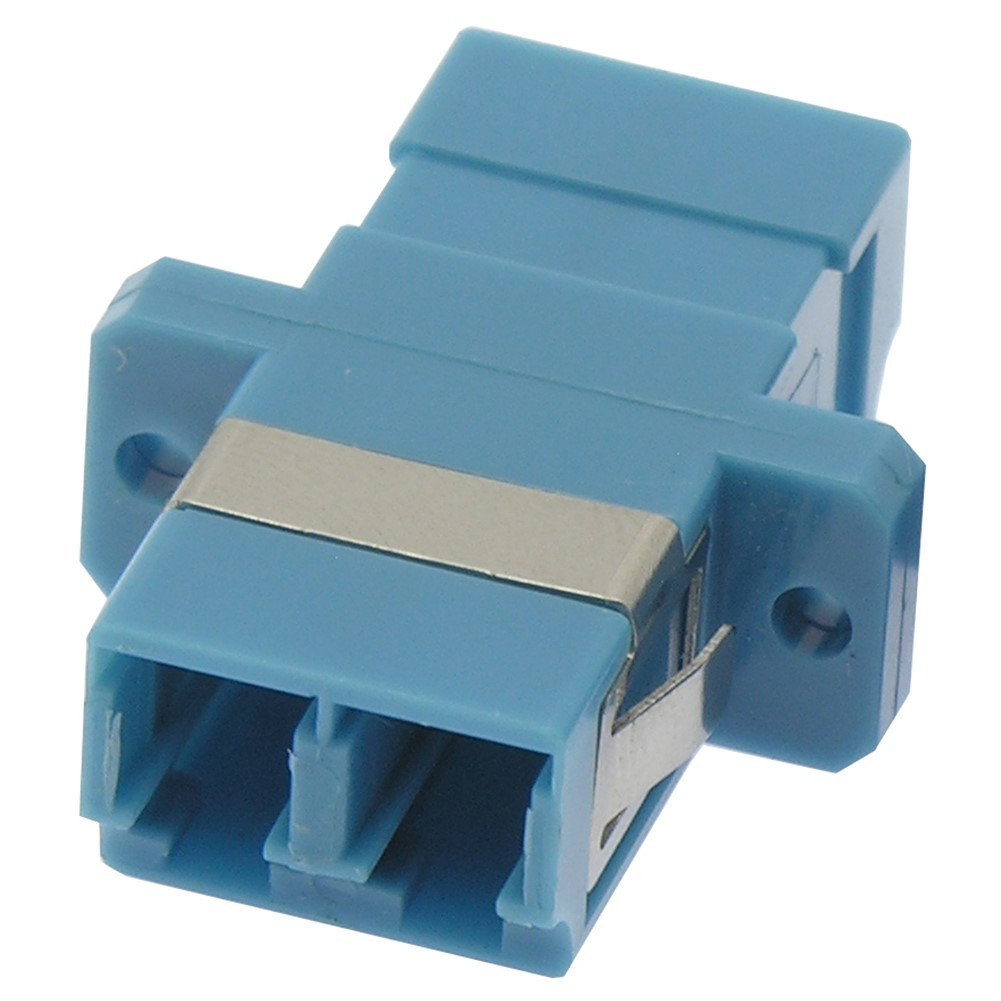 LC to LC Duplex Singlemode Flange Fiber Optical Adapter Connector Coupler Blue