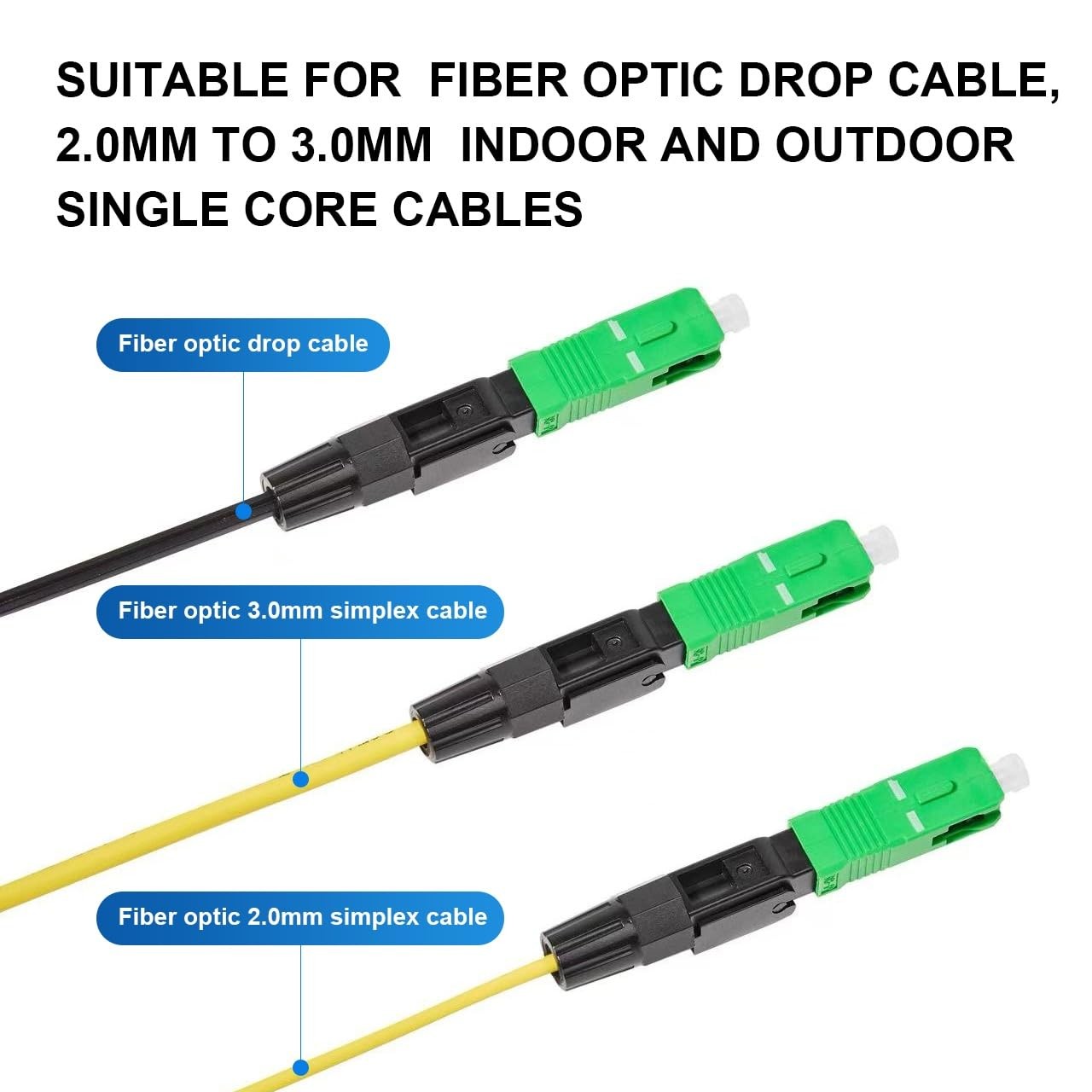 20pcs ftth SCAPC Fiber Optic Fast Connector Fiber Quick Connector Suitable fo…