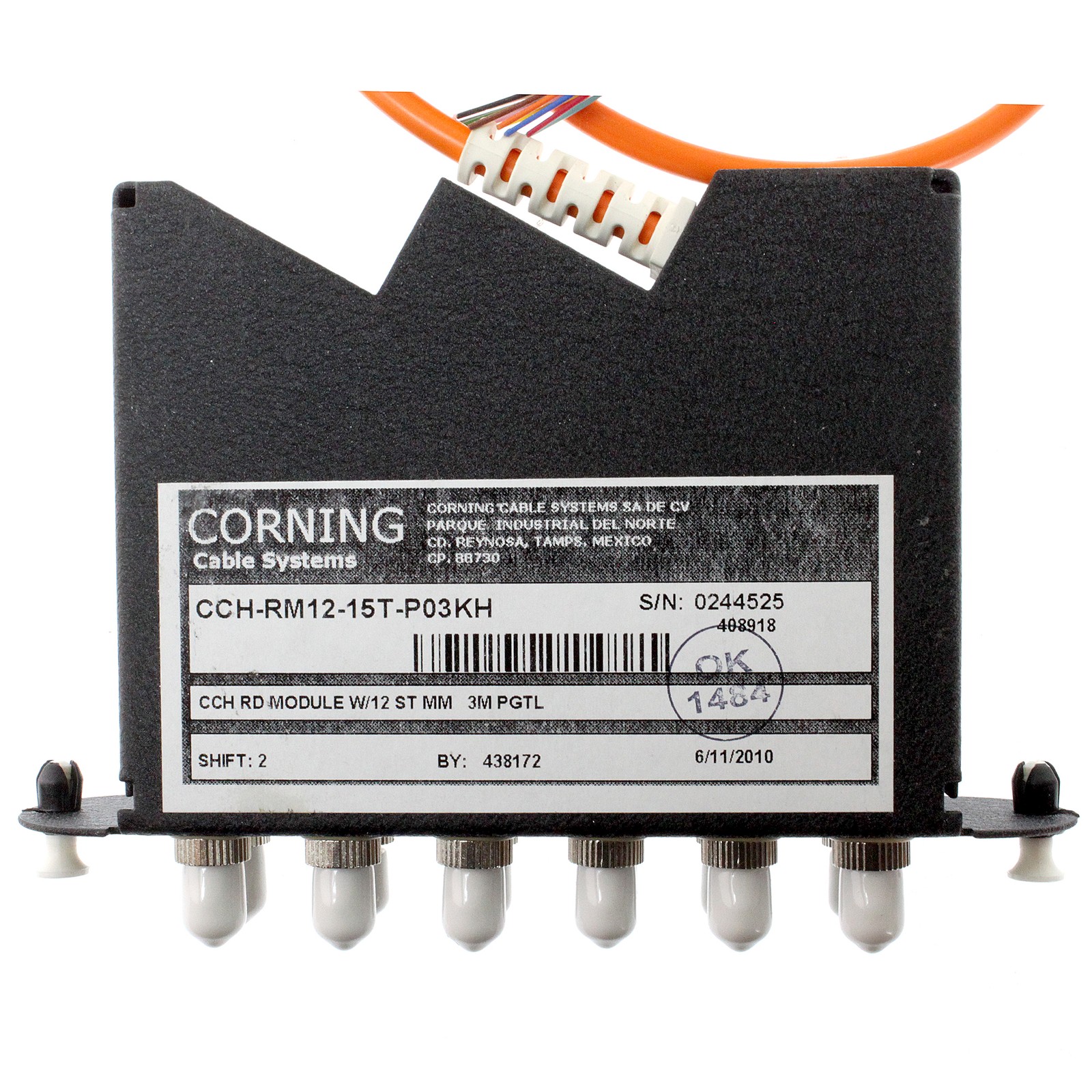 CORNING CABLE CCH-RM12-15T-P03KH CLOSET CONNECTOR HOUSING PATCH PANEL