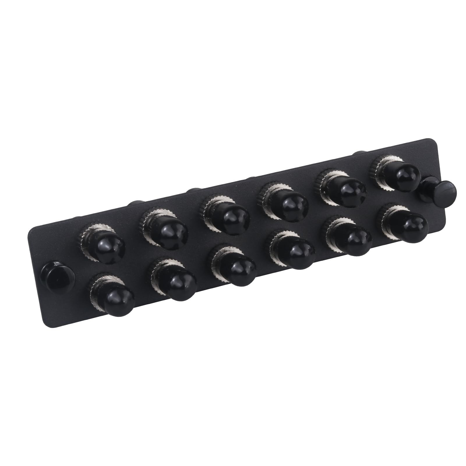 12 Fiber Ports 12 Simplex ST Fiber Patch Panel with Singlemode Black Adapters