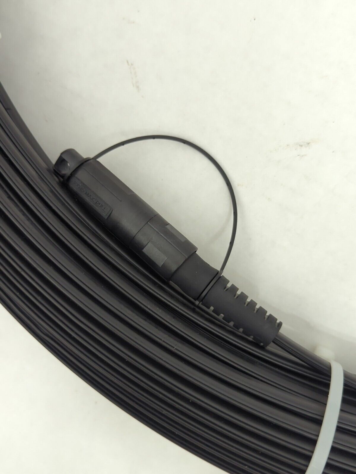 300FT Fiber Optic Flat Drop Cable Hardened SC/APC to Open End, H-Connector SMF 1