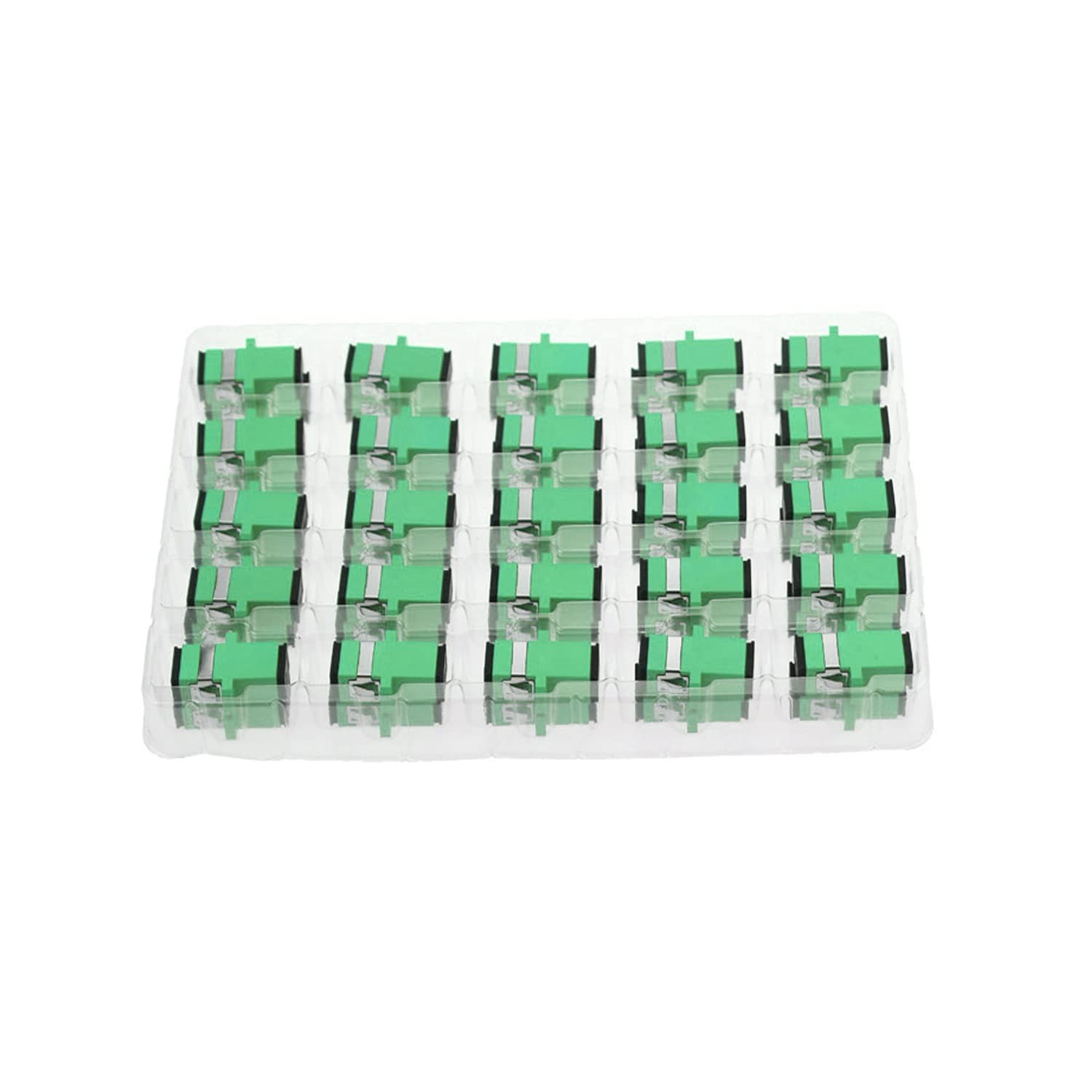 50 PCS Green SC Singlemode Fiber Optic Adapter Female To Female APC Coupler