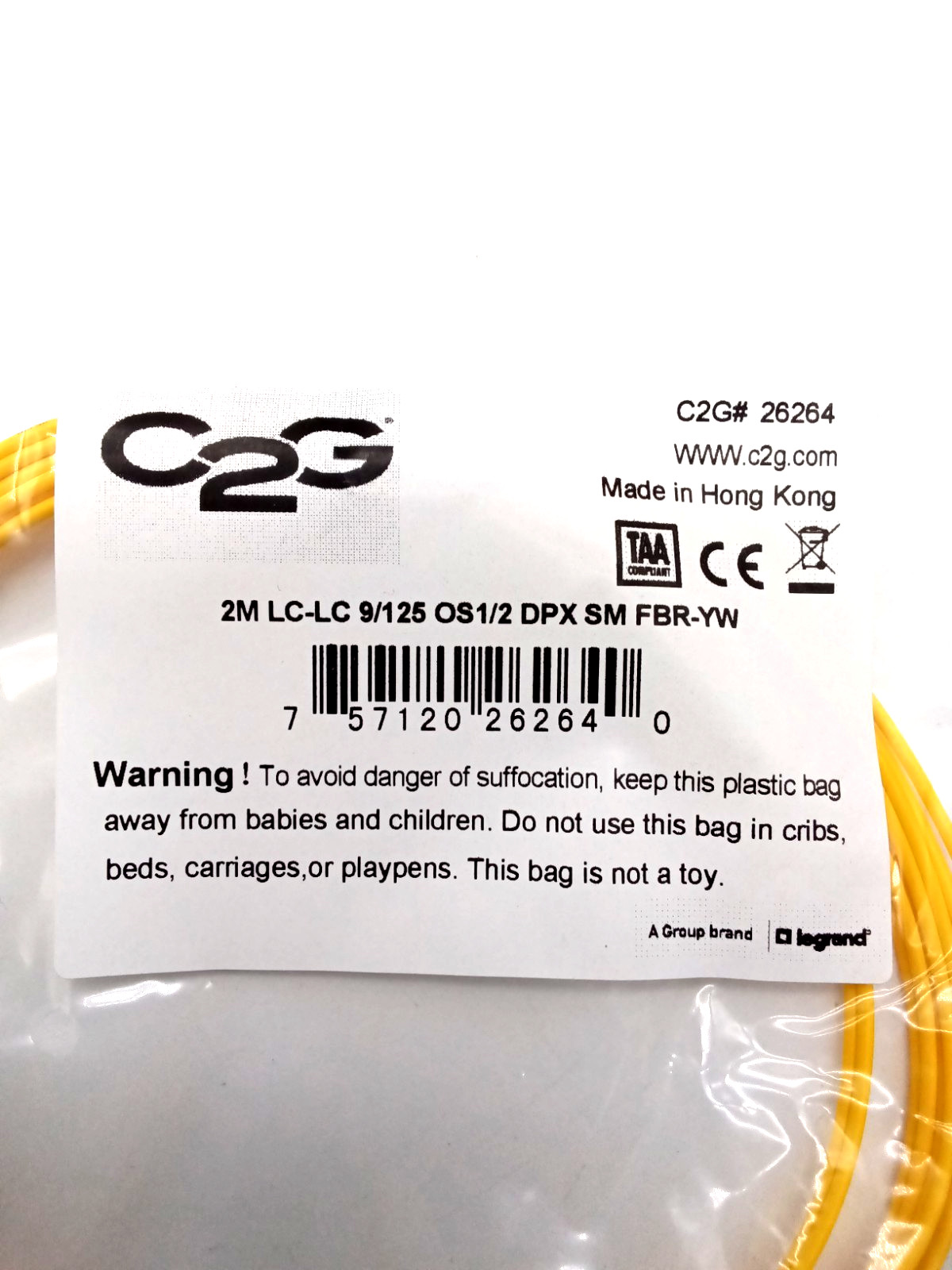 3x Fiber Optic Patch Cable FC 2M LC LC SM DPX C2G 26264