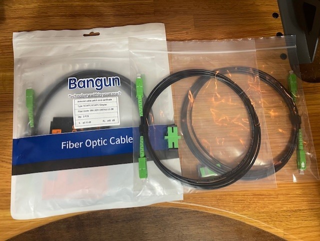 4X SC/APC to SC/APC Fiber Optic Internet Cable, Single Mode Patch Cable, 2m each