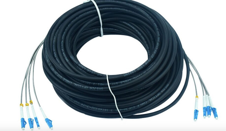 50M Outdoor LC-LC UPC 4 Strand 9/125 Single Mode Armored Fiber Patch Cord -09849
