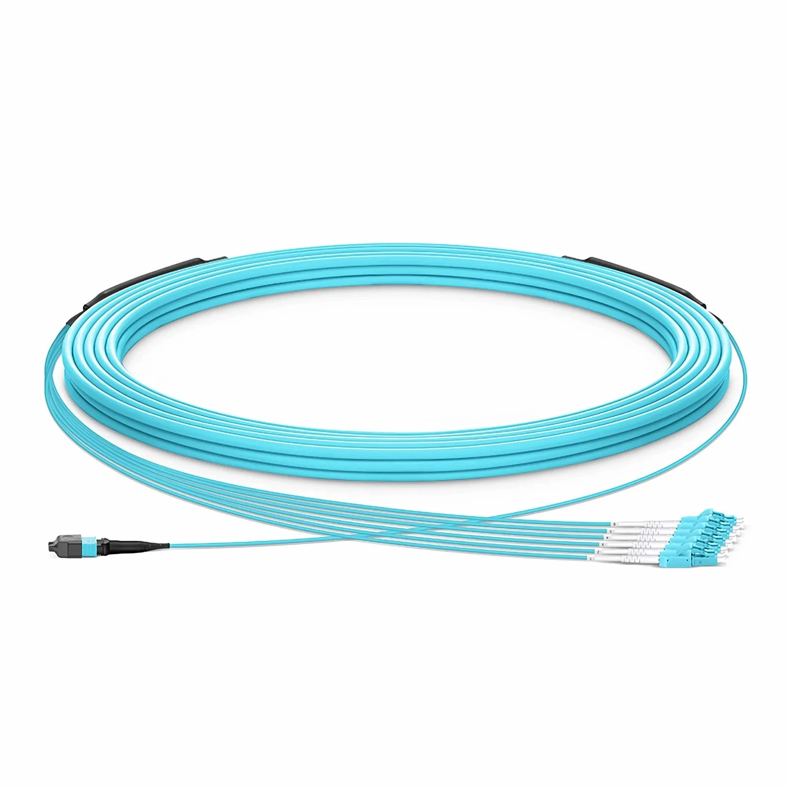 1M MPO/MTP to 8 x LC (4 Duplex) 8 Strands Breakout Cable,QSFP 40GBase-SR4, OM3-9