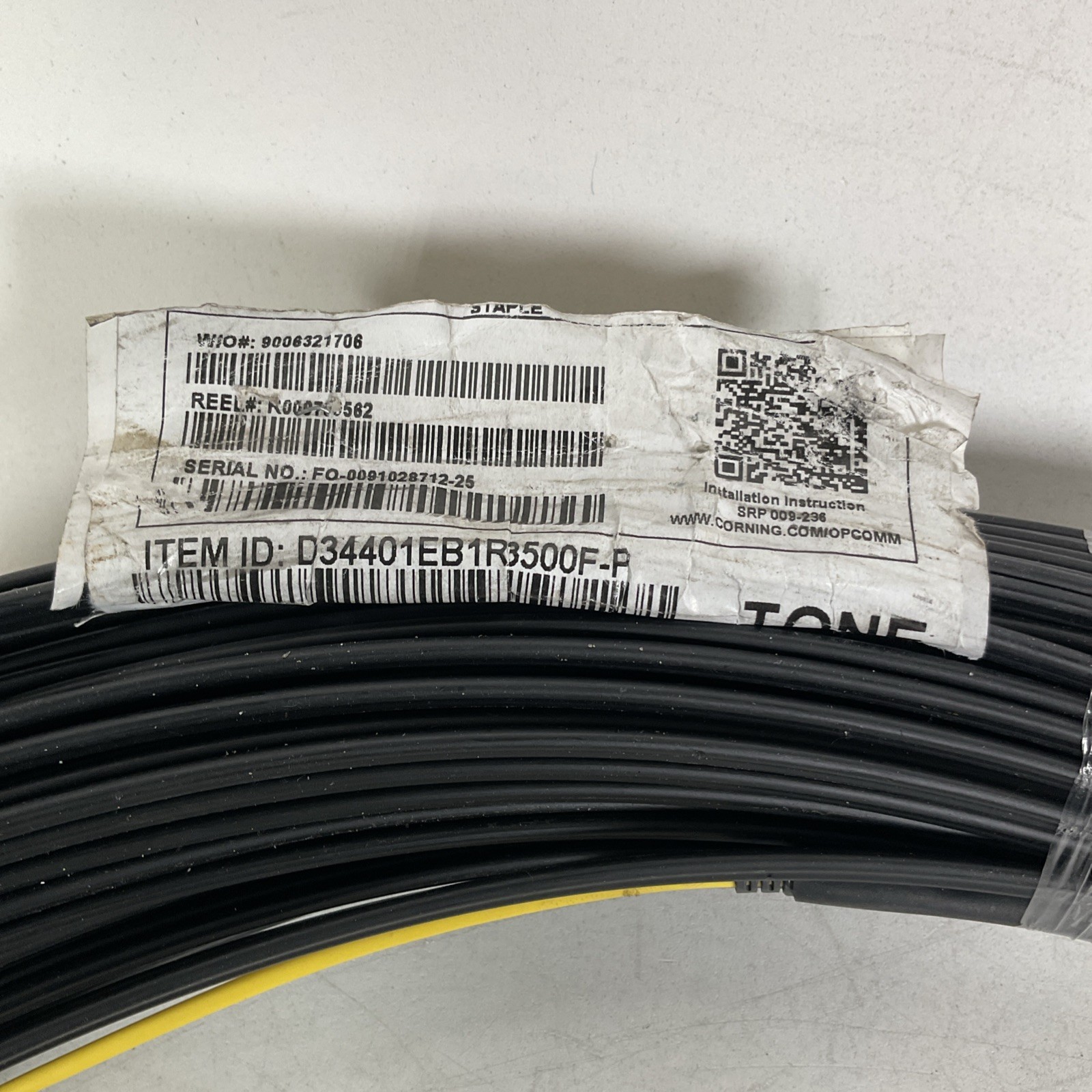 CORNING Flat Fiber Optic DROP PUSHLOK 1f roctdrp pushlokpot/sca326 500 ft