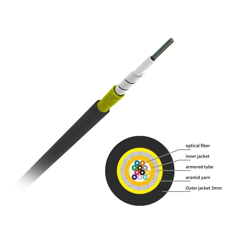 35M~100M MPO APC Armored Fiber Patch Jumper 12 cores Singlemode male-male Cable