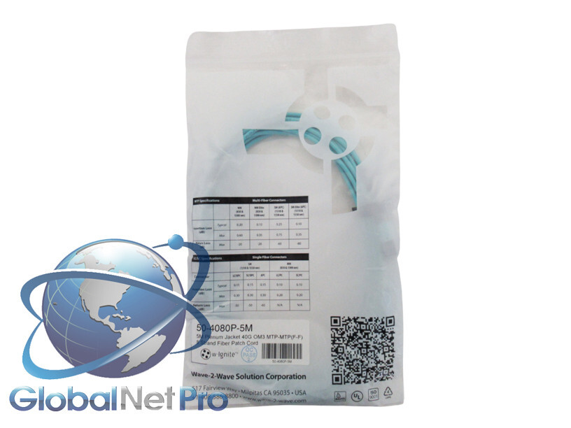 5M Plenum Jacket 40/100G OM3 MTP-MTP/MPO (F-F) 8 Strand Fiber Cable