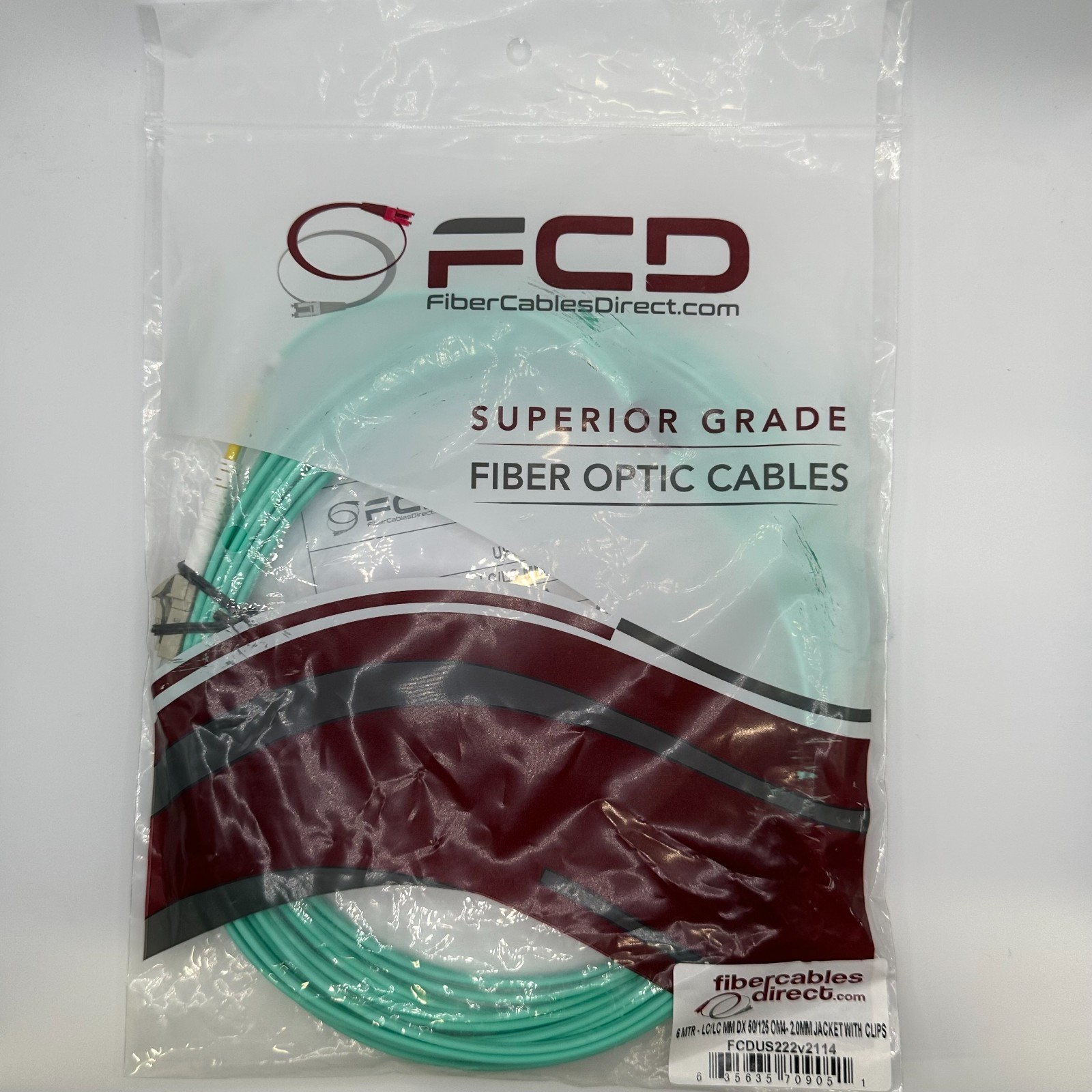 OM4 | 6 Meters | LC to LC | Multi-mode Fiber | Aqua | 50/125 | FiberCablesDirect