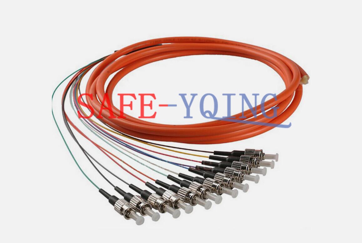 12 Fibers 1.5 Meter ST UPC OM1 62.5/125 Multi Mode Bundles Optical Fiber Pigtail