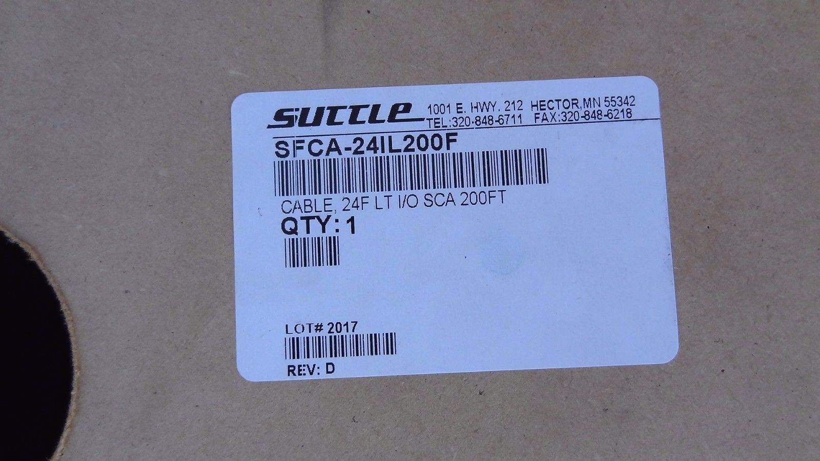 Suttle Fiber Cable SFCA-24IL200F Fiber Cable 24 F LT I/O SCA 200FT