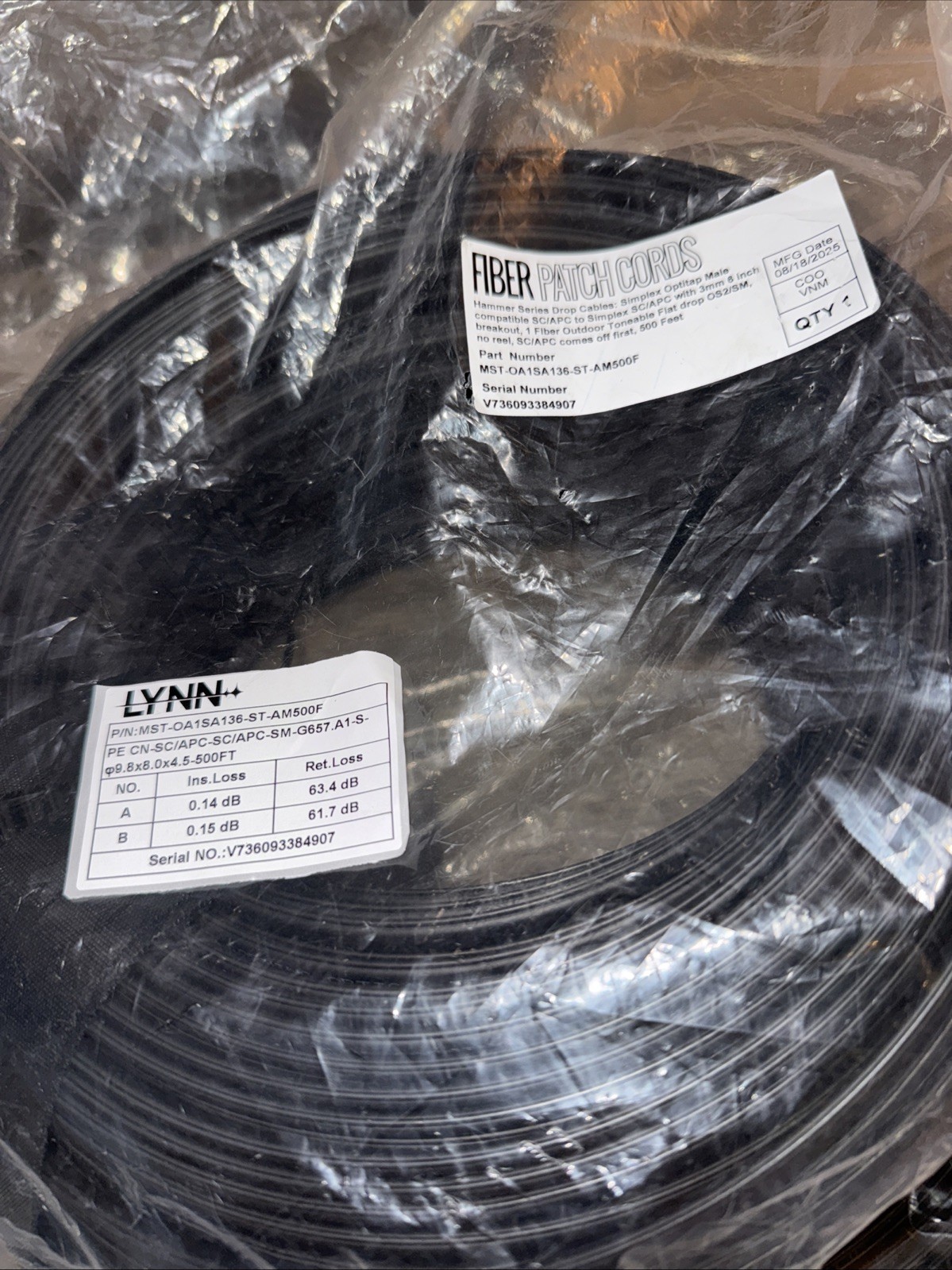 Simplex Optitap Male Compatible SC/ACP Drop Cable With 3mm 6 Inch Breakout