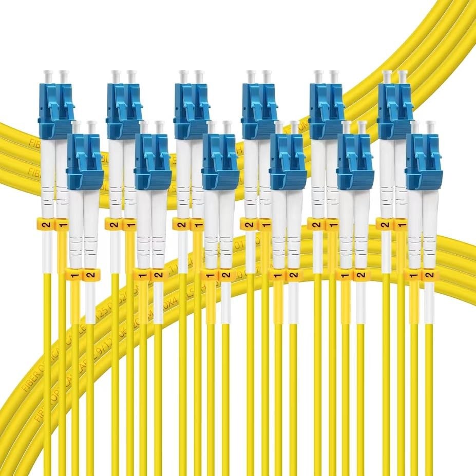 6 Pack 0.2M 7in OS2 LC To LC Fiber Patch Cable Single Mode Duplex 9/125um SMF