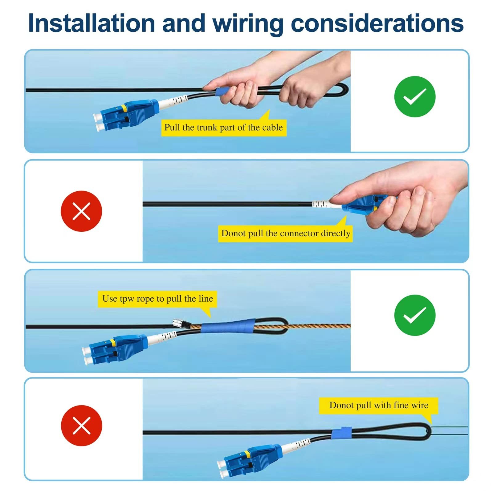 20 Meters Uniboot LC to LC Outdoor Armored Fiber Patch Cable, Low Friction Si…