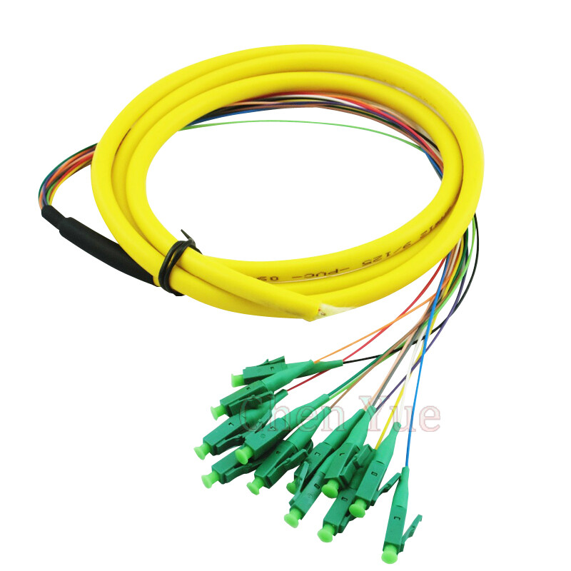 12 Strand 1.5 Meter LC APC SM Single Mode 12 Cores 9/125 Bundles Fiber Pigtail