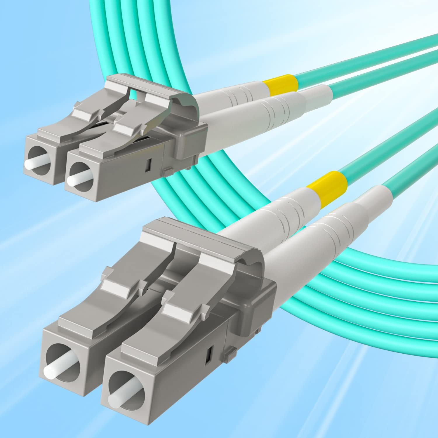 10G OM3 LC to LC Fiber Patch Cord 50/125 Multi-Mode Duplex LC Cable 50 meter