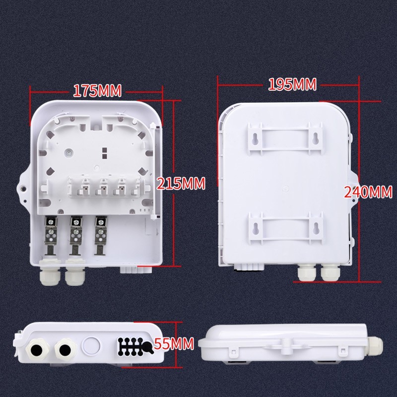 2 in 8 Out Waterproof Fiber Junction Box Pre-Loaded 1×8 SC/UPC PLC Splitter IP65