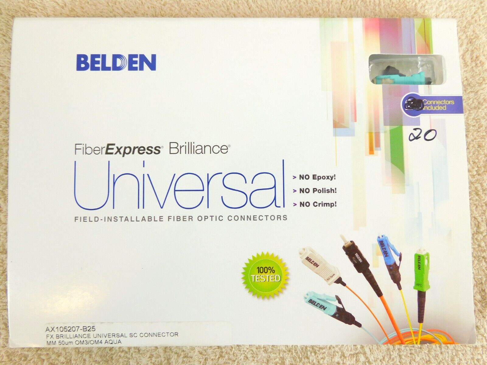 Belden AX105207 FX Brilliance OM3 OM4 SC Connector MM 50um – SELECT QUANTITY