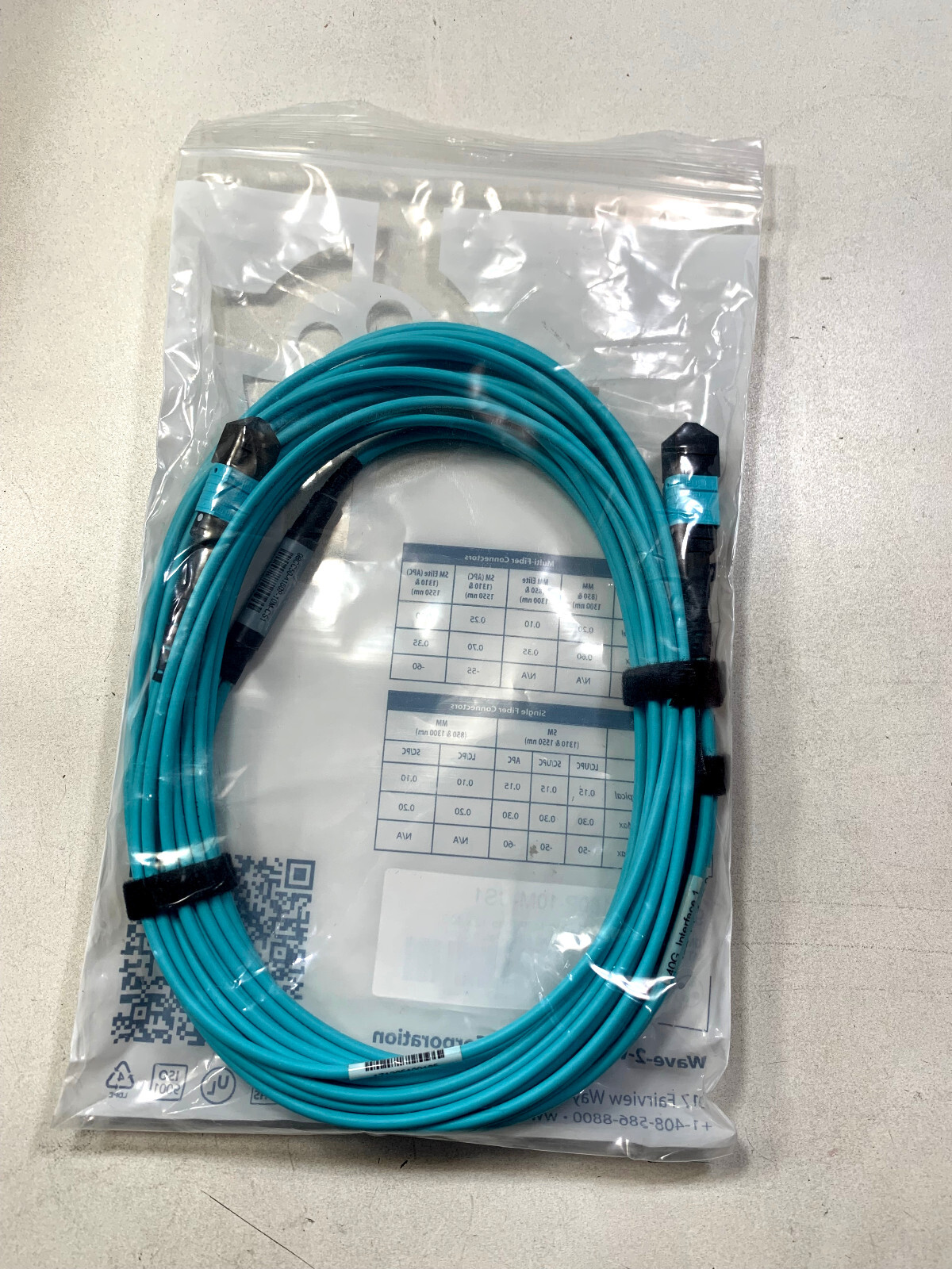10M 100G to 2x 40G Cable MPO to MPO (MTP) OM3 Fiber Cable NEW