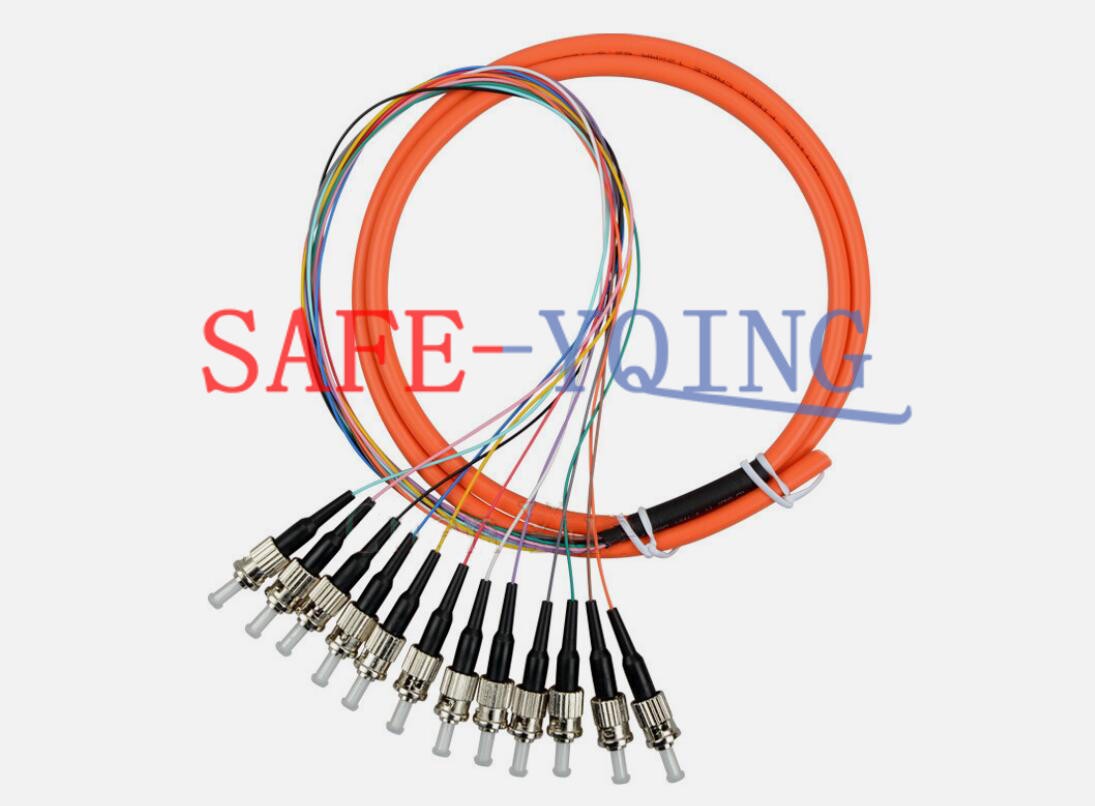 12 Fibers 1.5 Meter ST UPC OM1 62.5/125 Multi Mode Bundles Optical Fiber Pigtail