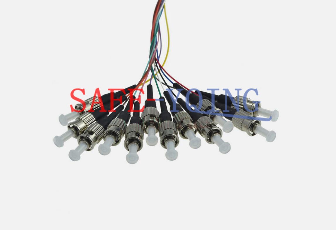 12 Fibers 1.5 Meter ST UPC OM1 62.5/125 Multi Mode Bundles Optical Fiber Pigtail