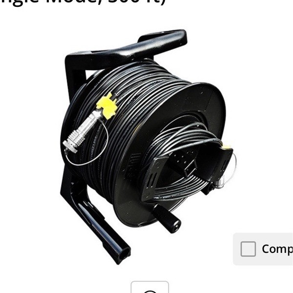 Tactical Fiber Systems DuraTAC Armored Cable & Reel, 500 ft SM, Black, Magnum