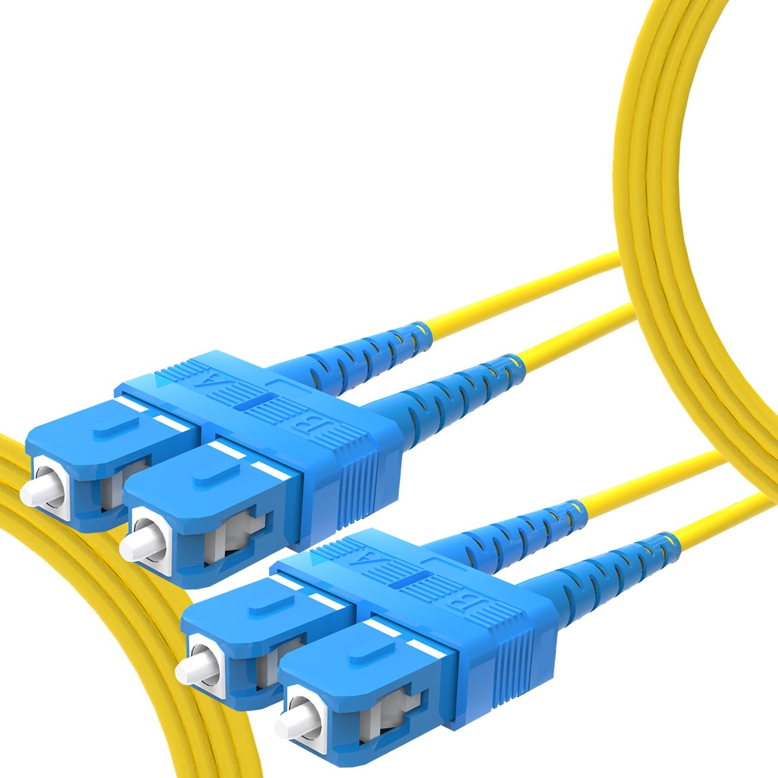 5 PCS 2 Meter Yellow OS2 SC To SC Fiber Patch Cable 1GB/10GB Single Mode Duplex