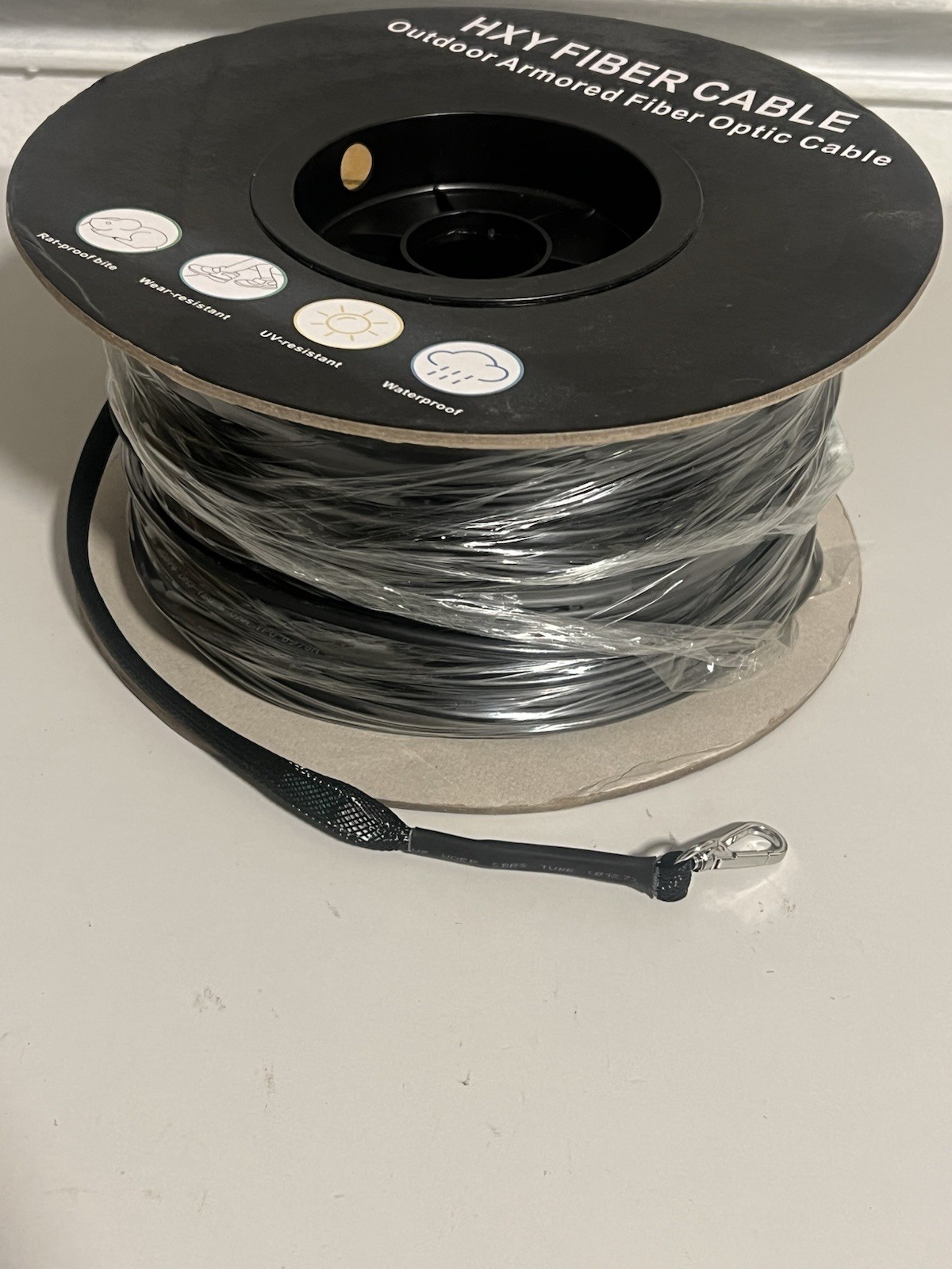 HXY 492FT – 150M -OM3 LC-LC Armored Outdoor Duplex Multimode Fiber Cable,