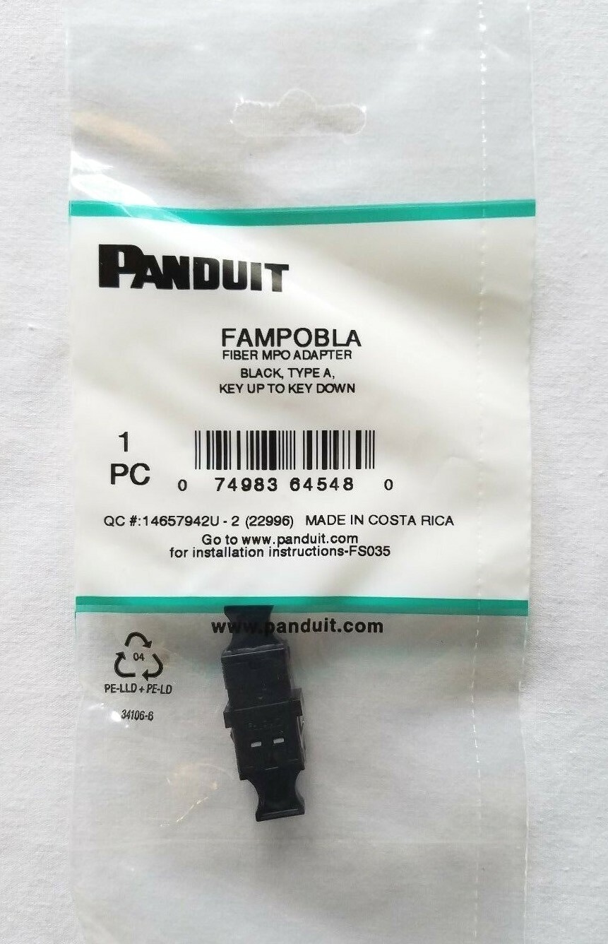 FAMPOBLA Panduit MPO MTP Fiber Optic Adapter Type A – Key Up to Key Down