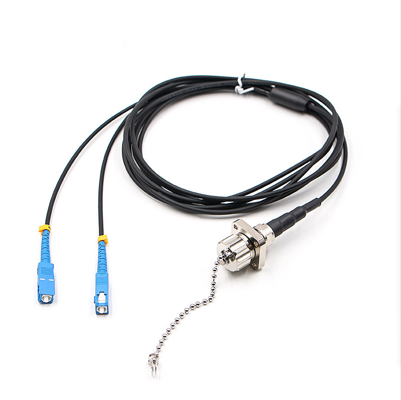 60M~150M Outdoor Waterproof Optic Fiber Cable Connector ODC 2 Cores Socket Cable