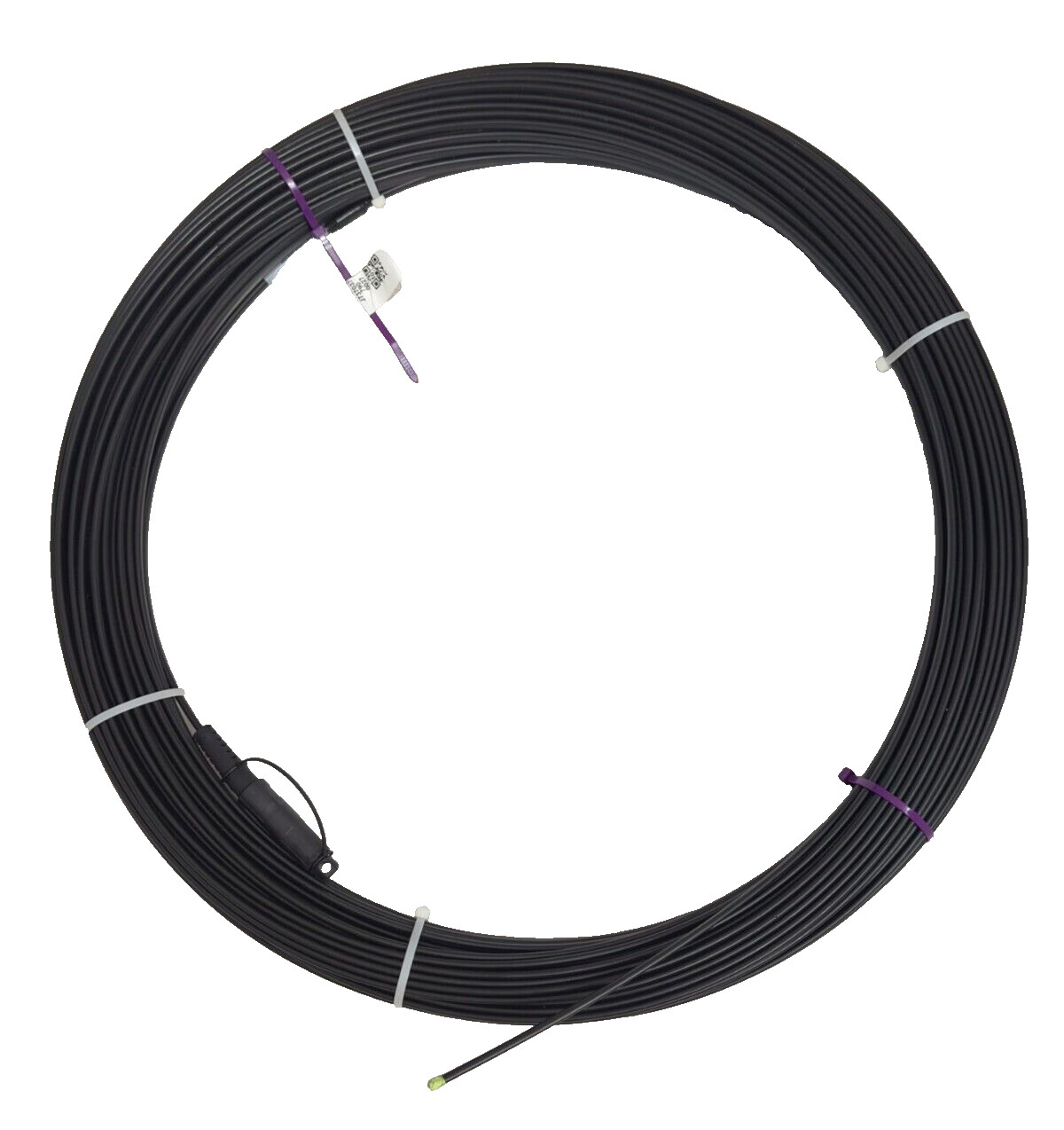 300FT Fiber Optic Flat Drop Cable Hardened SC/APC to Open End, H-Connector SMF 1