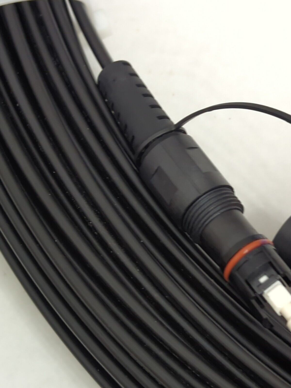 300FT Fiber Optic Flat Drop Cable Hardened SC/APC to Open End, H-Connector SMF 1