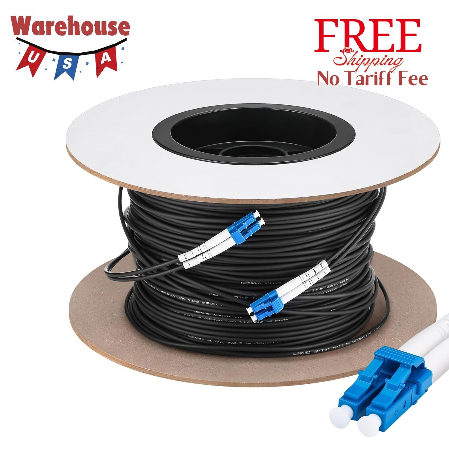 330ft (100 Meters) Fiber Lc to Lc Outdoor Armored Fiber Optic Internet Cable