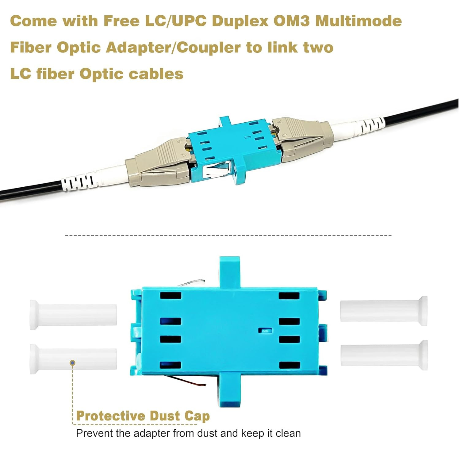 300 Meters Uniboot OM3 Fiber LC to LC Outdoor Armored Fiber Optic Cable,10Gb Mul