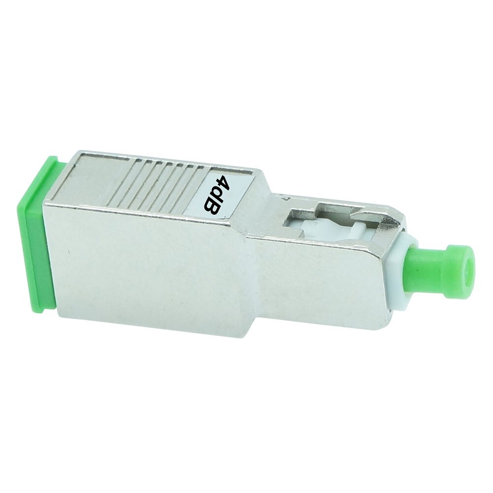 4dB SC APC Connector Fiber Optic Optical Attenuator Single Mode Metal Green