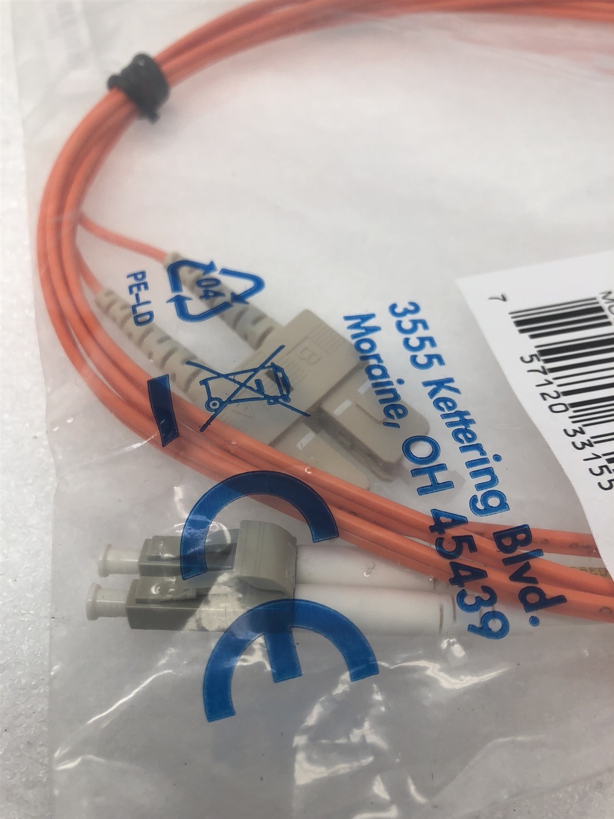 C2G #33155 2M LC SC DUPLES 62.5/125 MULTIMODE FIBER OPTIC CABLE NEW NOS