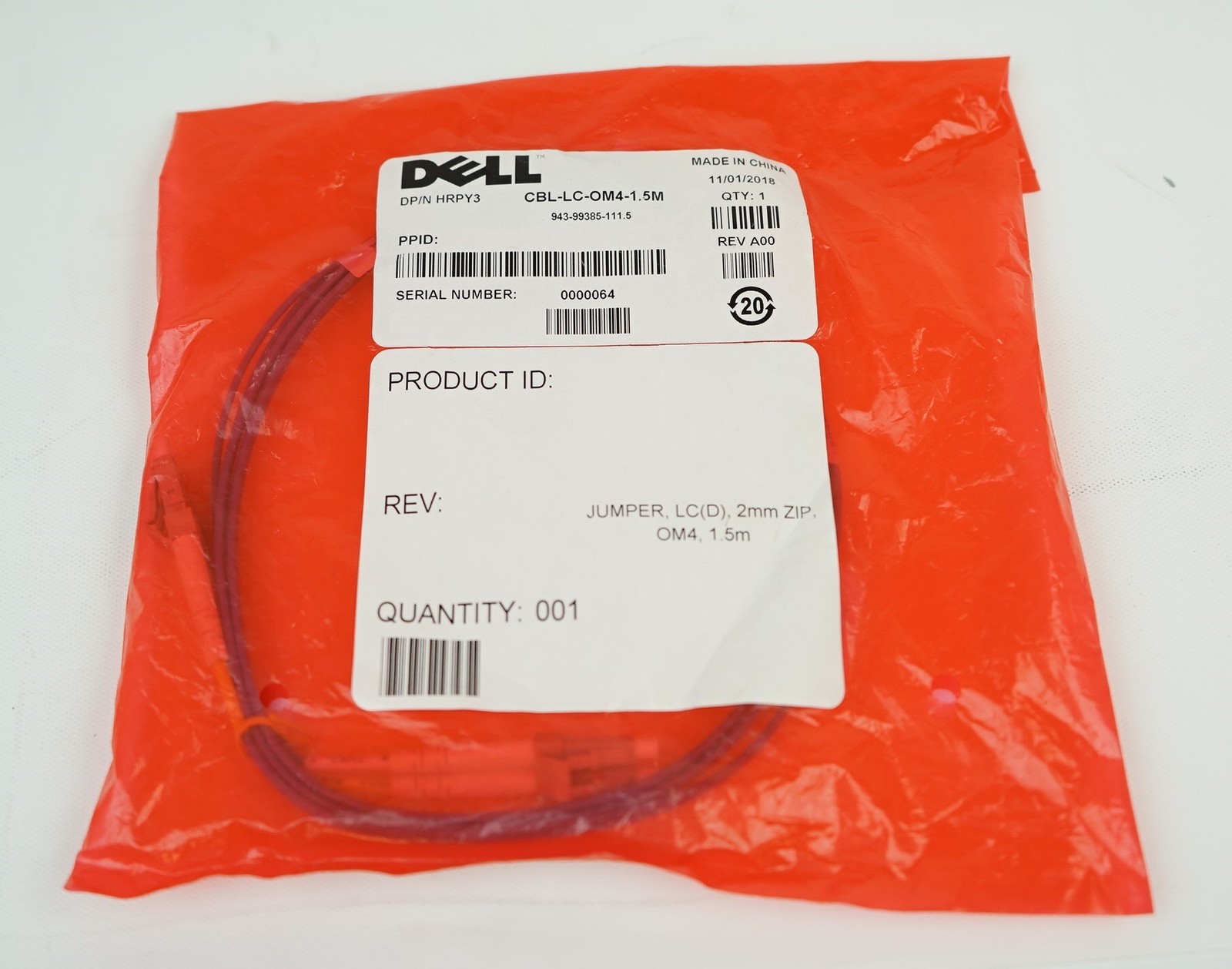 Cable Dell HRPY3 (Amphenol 97721-4418-0064) LC (D) Assembly Cable with Miniature